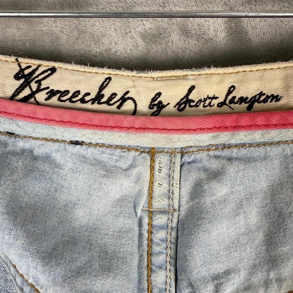 Breechen By‎ Scott Langfton Mens Distressed Ripped Blue Denim Jeans Sz 40